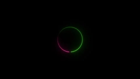 Glowing neon circle moving animation. seamless loop background 스톡 동영상 332958919