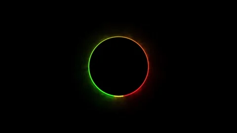 Glowing neon circle moving animation. seamless loop background Stock Footage 332958933