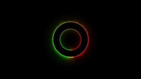 Glowing neon circle moving animation. seamless loop background Stock Footage 332958937