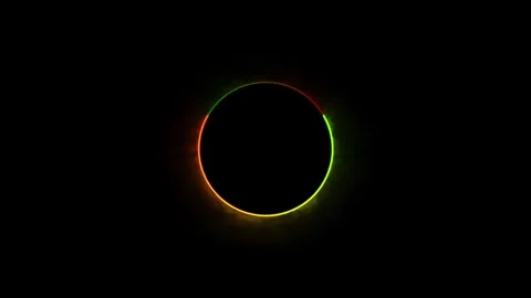 Glowing neon circle moving animation. seamless loop background Stock Footage 332958945