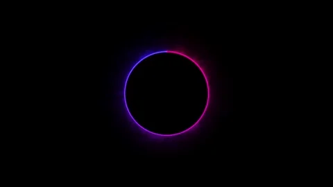 Glowing neon circle moving animation. seamless loop background Stock Footage 332958946