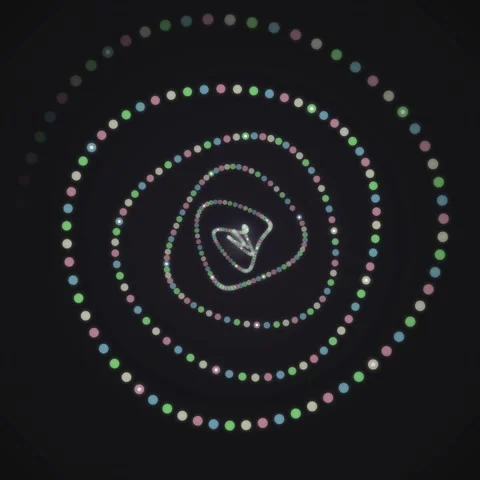 Glowing neon circle pattern abstract background for futuristic digital tech.. Stock Footage 345689112