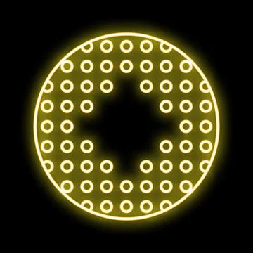 Glowing neon circle pattern forming abstract design Illustrazione stock