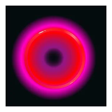 Glowing neon circle pulsating with red and purple light Stock Illustration
