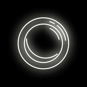 Glowing neon circle ring on dark background Stock Illustration