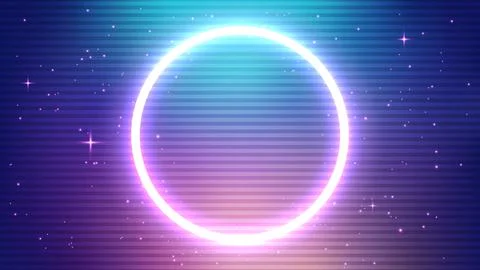 Glowing Neon Circle, Space Background and Futuristic Concept, Vector Illust.. 스톡 일러스트
