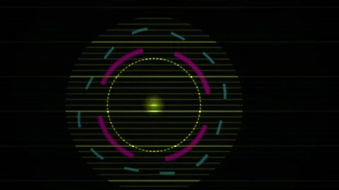 Glowing neon circle technology background. Stock Footage 340025198