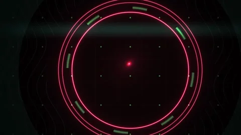 Glowing neon circle technology background. Stock Footage 340025238