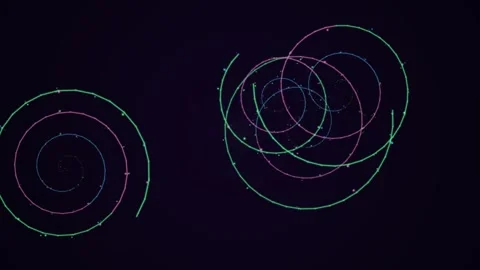 Glowing Neon Circles on Dark Background. Video stock 329289587