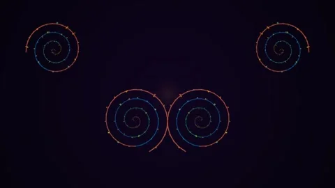 Glowing Neon Circles on Dark Background. Stock Footage 329292092