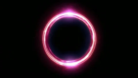 Glowing neon circular frame with empty center for text overlay, abstract bo.. 库存影片 342041361