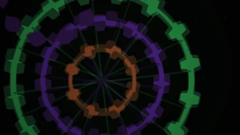 Glowing neon circular graphic design elements. Stock Footage 334526894