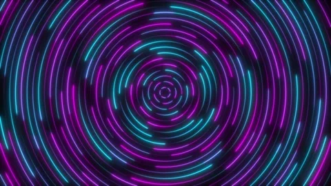 Glowing Neon Circular Lines Abstract Background Stock Footage 331790079