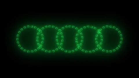 Glowing neon circular loop animation with rotating segments on dark backgro.. Vidéo 337570731