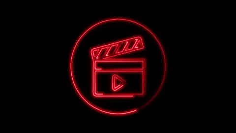 Glowing neon Clapper icon isolated on black background. HD Video motion gra.. Stock-Footage 316238731