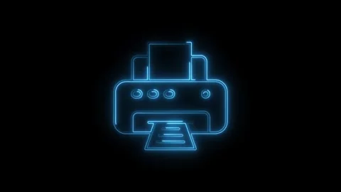 Glowing neon cloning machine icon isolated on black background. HD Video mo.. Stock Footage 304241302