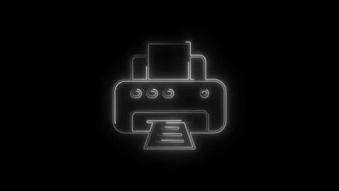 Glowing neon cloning machine icon isolated on black background. HD Video mo.. Stock Footage 304241304