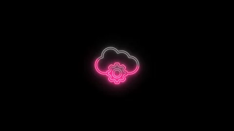 Glowing neon cloud and setting animated icon Stock Footage 311521957