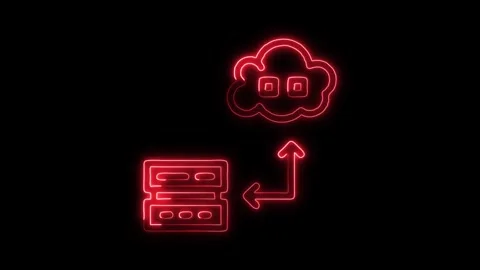Glowing neon Cloud icon isolated on black background. HD Video motion graph.. Stock Footage 316156977