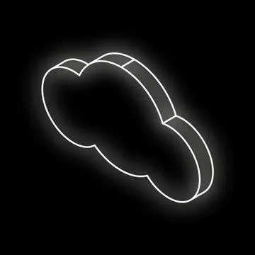 Glowing neon cloud icon representing cloud computing and technology Stock Illustration