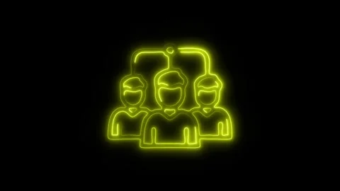 Glowing neon Cohesion icon isolated on black background. HD Video Stock Footage 304558673