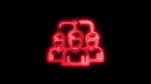 Glowing neon Cohesion icon isolated on black background. HD Video Stock Footage 304558677