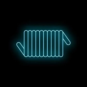 Glowing neon coil element for electrical circuits Stock Illustration