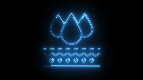 Glowing neon collagen-icon isolated on black background. HD Video motion gr.. Stock Footage 304549163