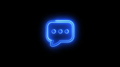 Glowing neon color message box animation icon conversation notice receive Stock Footage 312929159