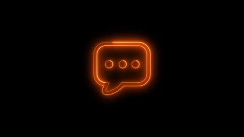 Glowing neon color message box animation icon conversation notice receive Stock Footage 312929161