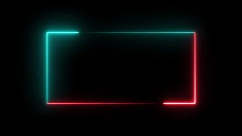 Glowing neon colorful rectangle frame animation 動画素材 328986237