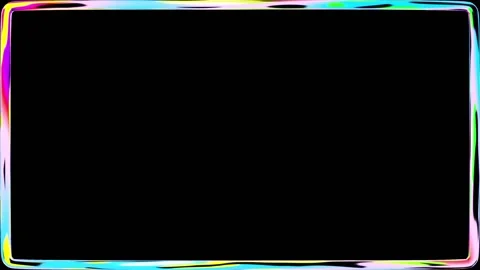 Glowing Neon Colorful Thin Rectangular Frame Animation Stock Footage 340245001