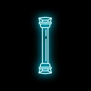 Glowing neon column icon representing architectural support Stock-Illustration