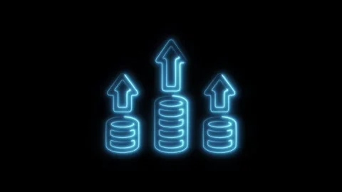 Glowing neon competitive advantage icon isolated on black background. HD Vi.. Video stock 304168339