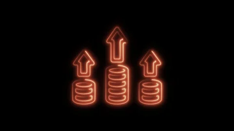 Glowing neon competitive advantage icon isolated on black background. HD Vi.. Stock Footage 304168340