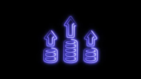 Glowing neon competitive advantage icon isolated on black background. HD Vi.. Stock Footage 304168349
