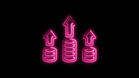 Glowing neon competitive advantage icon isolated on black background. HD Vi.. Stock Footage 304168372