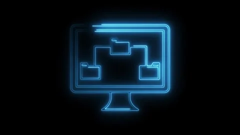 Glowing neon computer network animation representing data storage and file .. Stock Footage 308903308