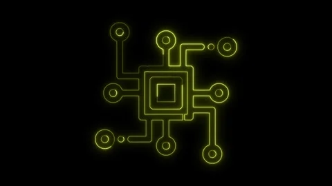 Glowing neon computer processor icon, computer processors Chip concept Stock Footage 301104364