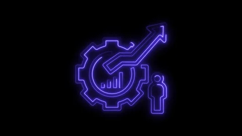 Glowing neon concept of business process automation efficiency and human re.. Stock Footage 308194574