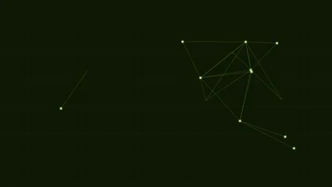 Glowing neon connected data points network on a tech grid, lime green neon Vídeos de archivo 342595799