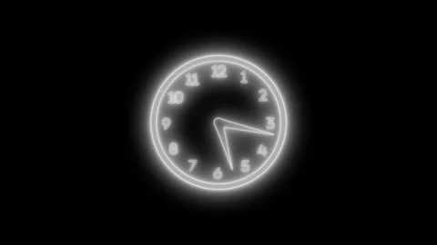 Glowing neon Countdown Clock Animation for Deadline Awareness Concepts Stock-Footage 337023071