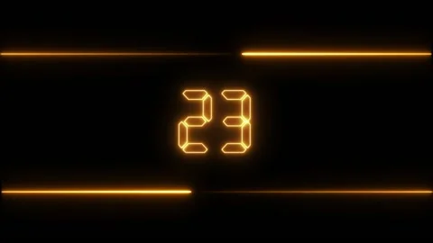 Glowing neon countdown digital clock 30 to 0 second animation Stock Footage 321137622
