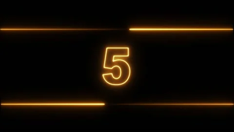 Glowing neon countdown numbers from 10 to 0 in border line animation Stock-Footage 321062434