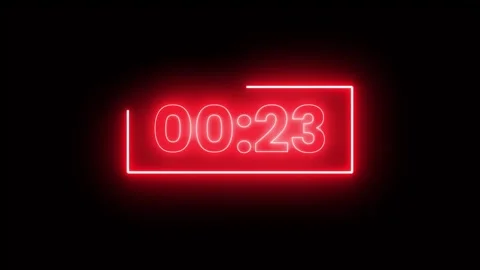 Glowing neon countdown timer from 30 to 0 seconds animation Stock Footage 328305249