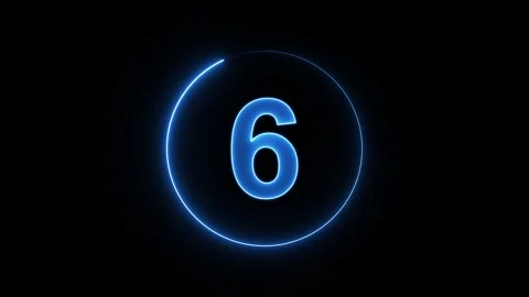 Glowing neon countdown timer animation with black background. Stock Footage 311760949