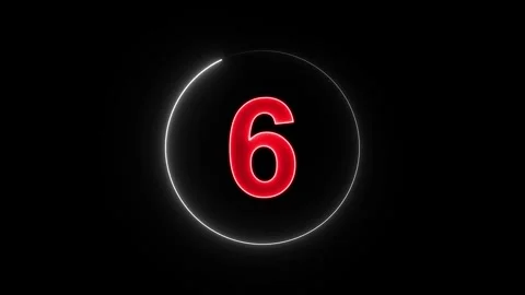 Glowing neon countdown timer animation on black background. Stock Footage 311761000