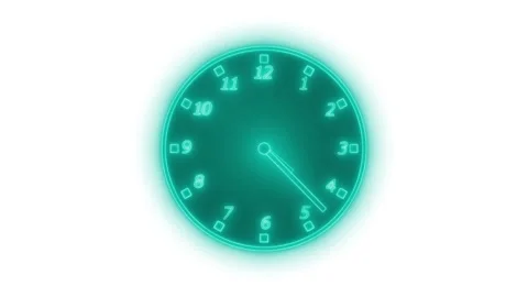 Glowing Neon Countdown Timer Clock Animation with Sleek Design Stock Footage 308045994