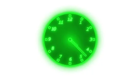 Glowing Neon Countdown Timer Clock Animation with Sleek Design Stock Footage 308046002