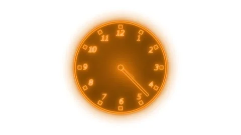 Glowing Neon Countdown Timer Clock Animation with Sleek Design Stock Footage 308046009